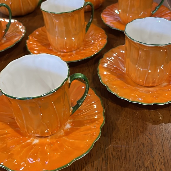 VTG P.A.L.T. Czech Orange Lusterware Tea Set - Picture 5 of 14